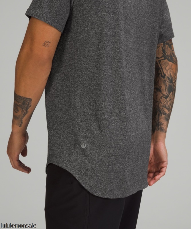 Lululemon Deutschland DELULU812 | Schwarzes Drysense Trainings-kurzarmshirt